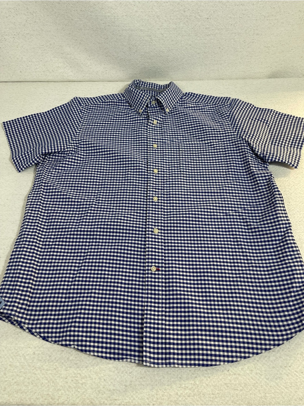 Cremieux Classics Men's (Lg)Blue/White Check Woven Cotton Short Sleeve. SKU#0577